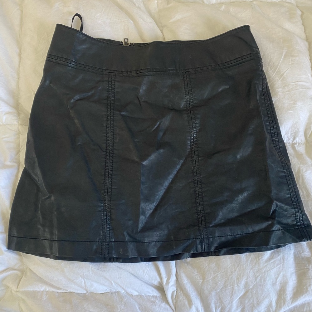 Free People leather mini skirt